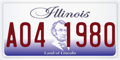 IL license plate A041980