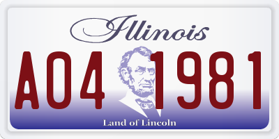 IL license plate A041981