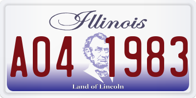 IL license plate A041983
