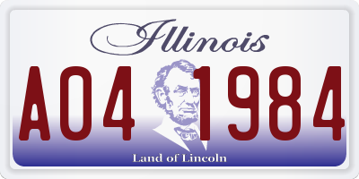 IL license plate A041984