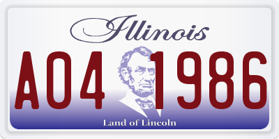 IL license plate A041986