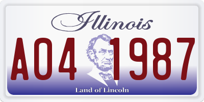 IL license plate A041987