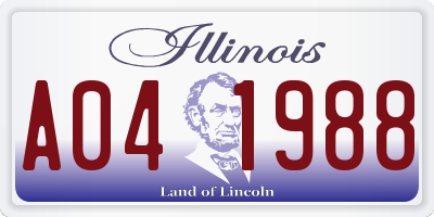 IL license plate A041988