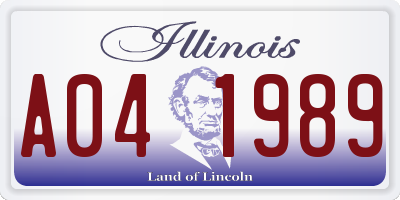 IL license plate A041989