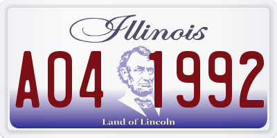 IL license plate A041992