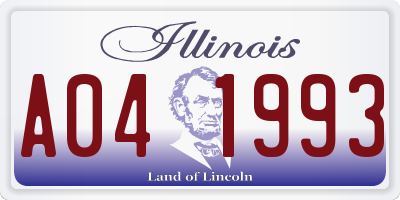 IL license plate A041993
