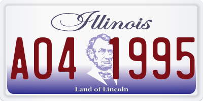 IL license plate A041995