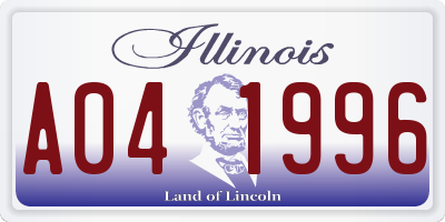 IL license plate A041996