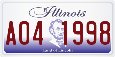 IL license plate A041998