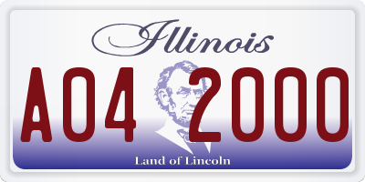 IL license plate A042000