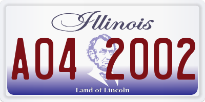 IL license plate A042002