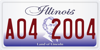 IL license plate A042004