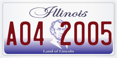 IL license plate A042005