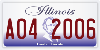IL license plate A042006
