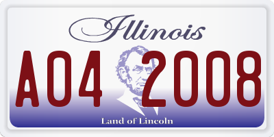 IL license plate A042008