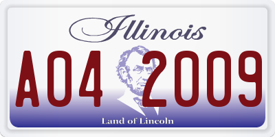 IL license plate A042009