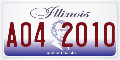 IL license plate A042010