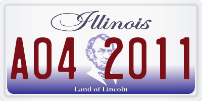 IL license plate A042011