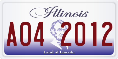 IL license plate A042012