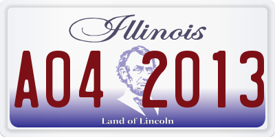 IL license plate A042013