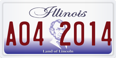 IL license plate A042014