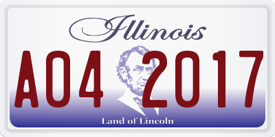IL license plate A042017