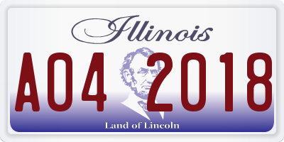 IL license plate A042018