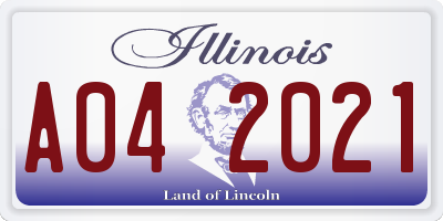 IL license plate A042021