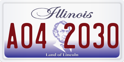 IL license plate A042030