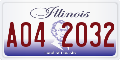 IL license plate A042032