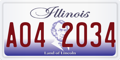 IL license plate A042034