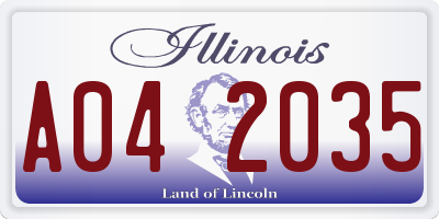 IL license plate A042035