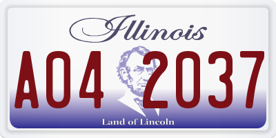 IL license plate A042037