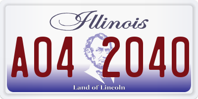 IL license plate A042040