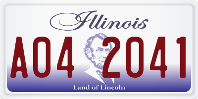IL license plate A042041