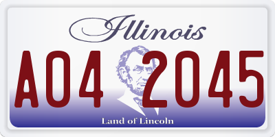 IL license plate A042045