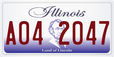 IL license plate A042047