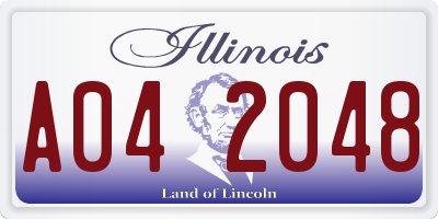 IL license plate A042048