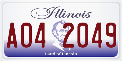 IL license plate A042049