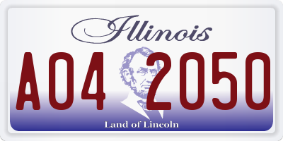 IL license plate A042050