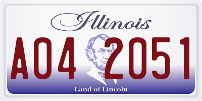 IL license plate A042051