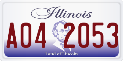 IL license plate A042053