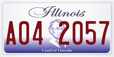 IL license plate A042057