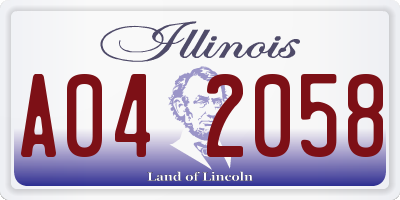 IL license plate A042058
