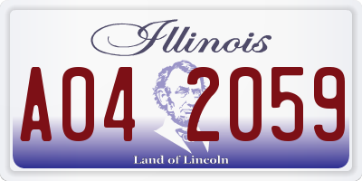 IL license plate A042059