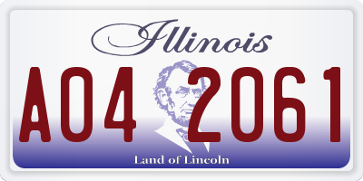 IL license plate A042061
