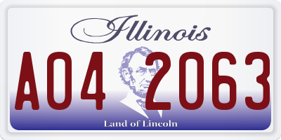 IL license plate A042063