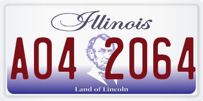 IL license plate A042064