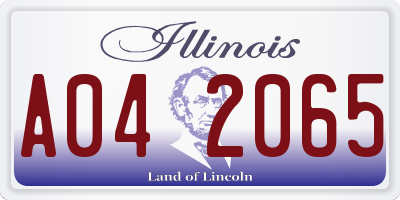 IL license plate A042065