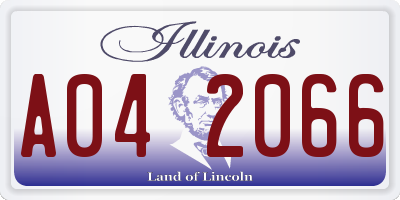 IL license plate A042066